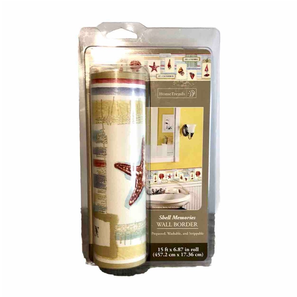 Home Trends Shell Memories Prepasted Wall Border New 15 Feet X 6.87 Inches